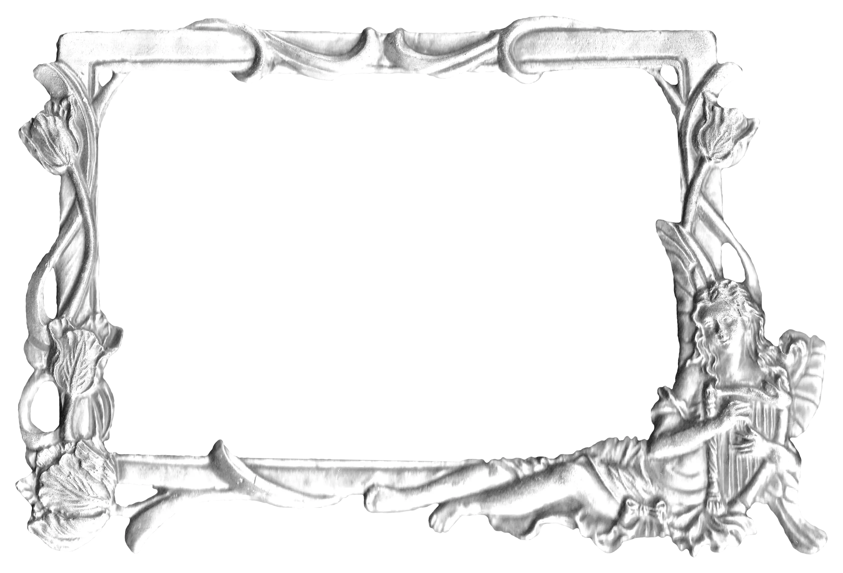 Ornate Silver Frame with Decorative Elements