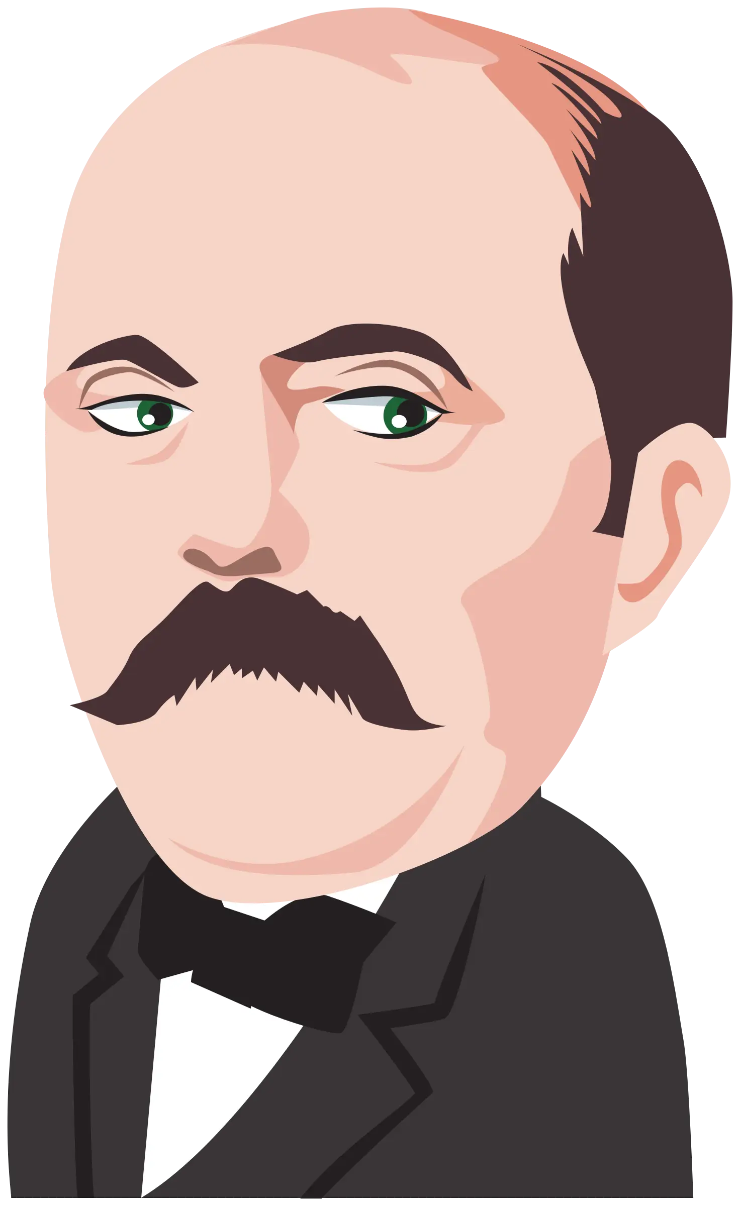 Cartoon Portrait of a Man with Mustache