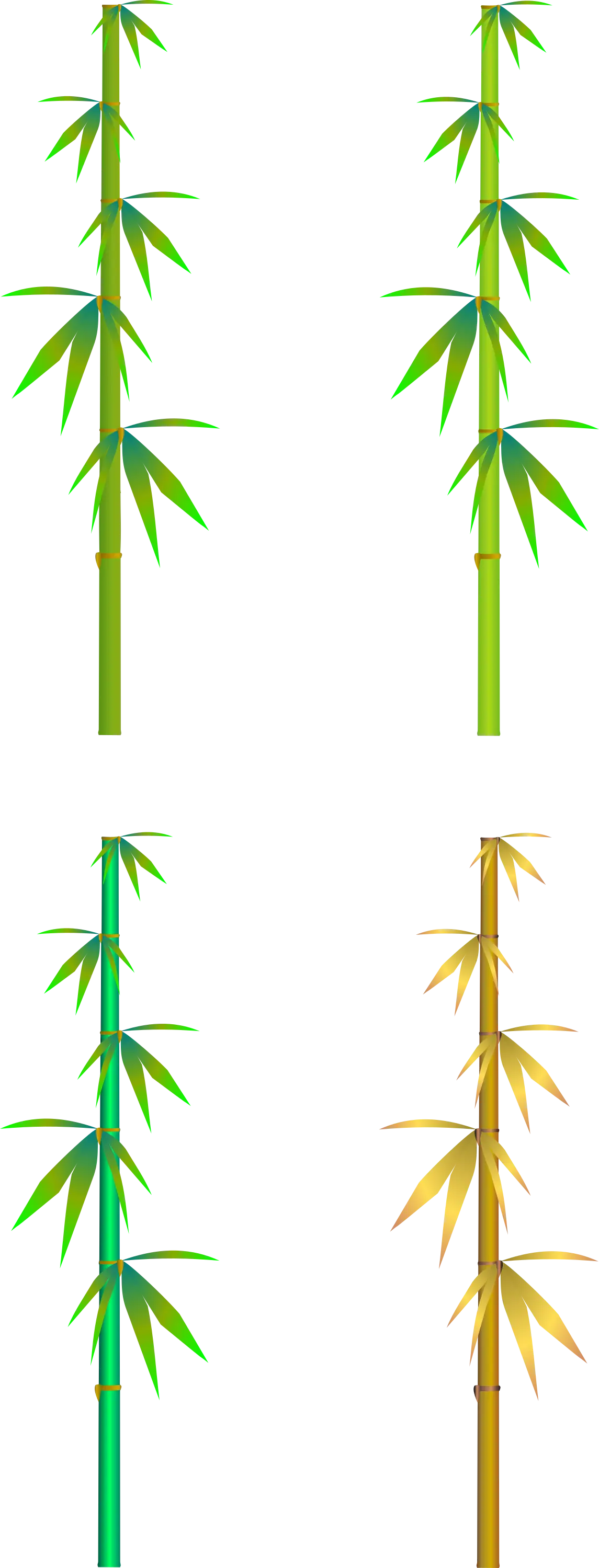 Green and Yellow Bamboo Stalks