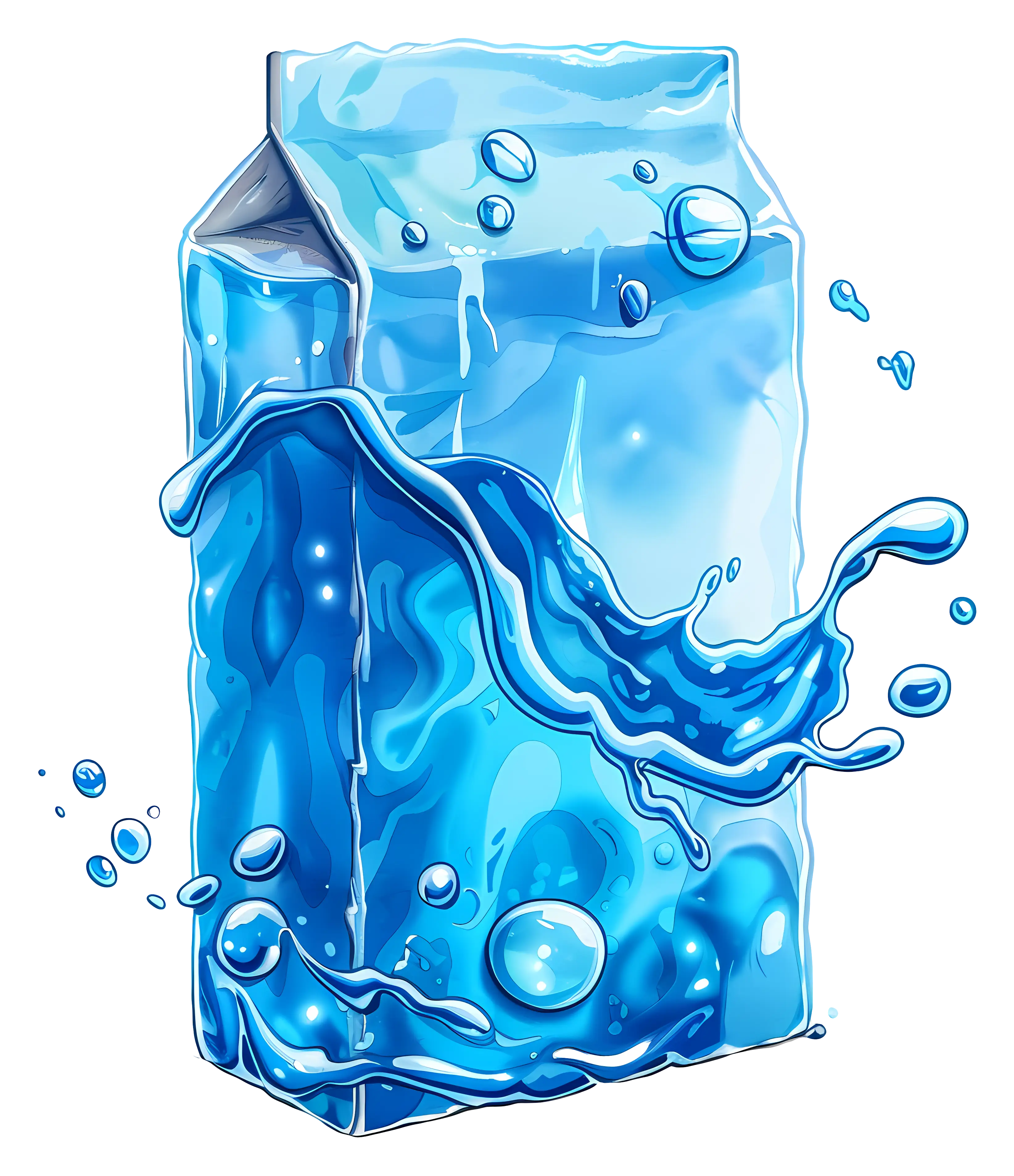 Blue Milk Carton Splash
