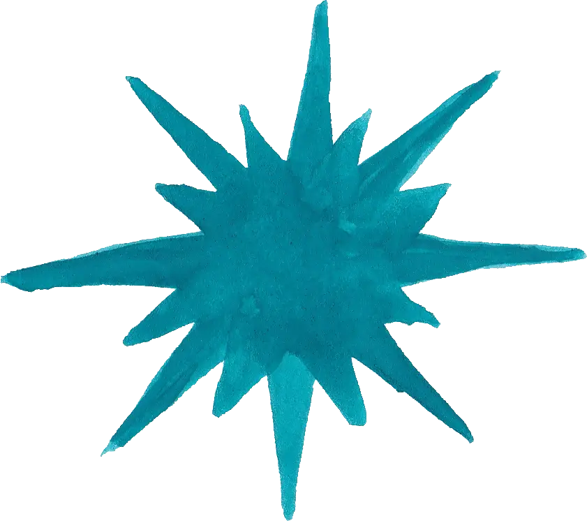 Blue Spiky Star Shape