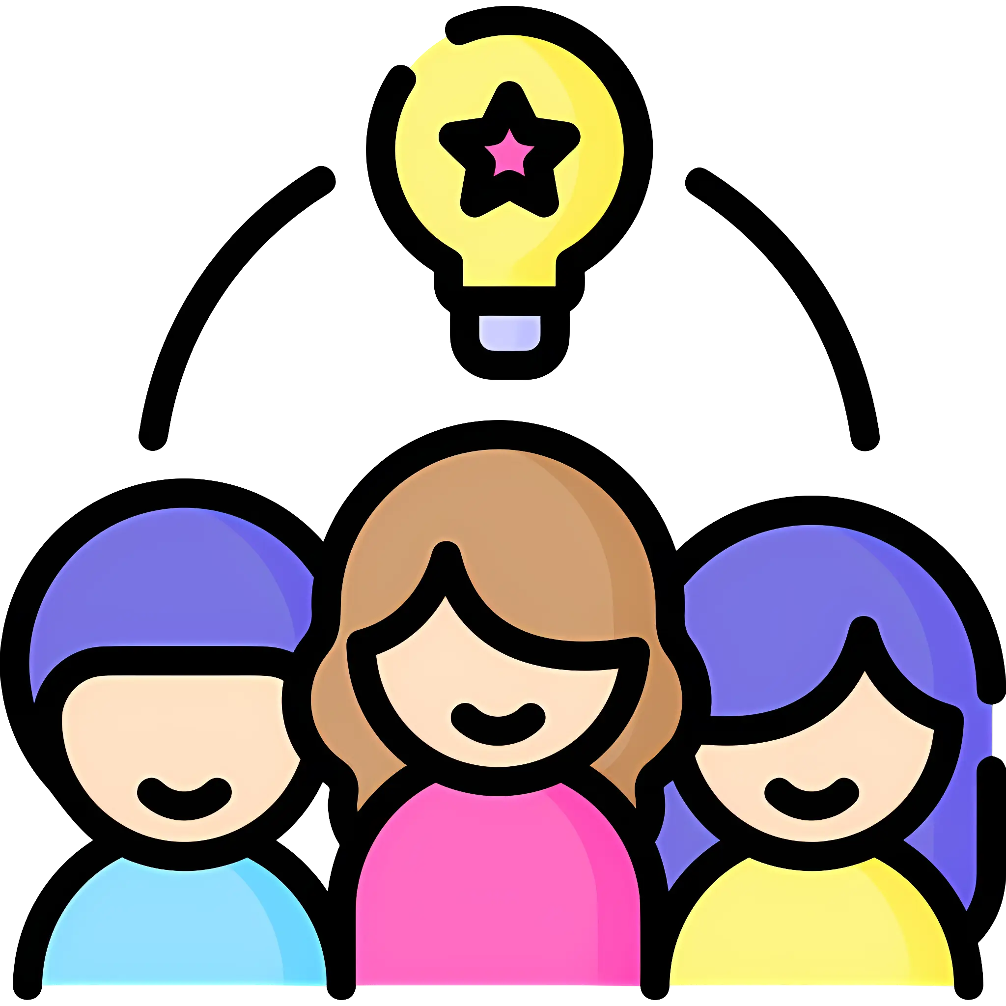 Group Collaboration for Creative Ideas Icon