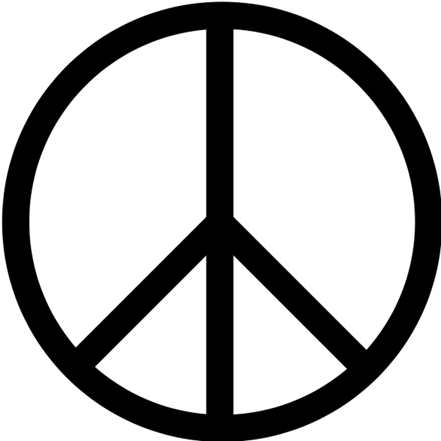 Black and White Peace Symbol Logo