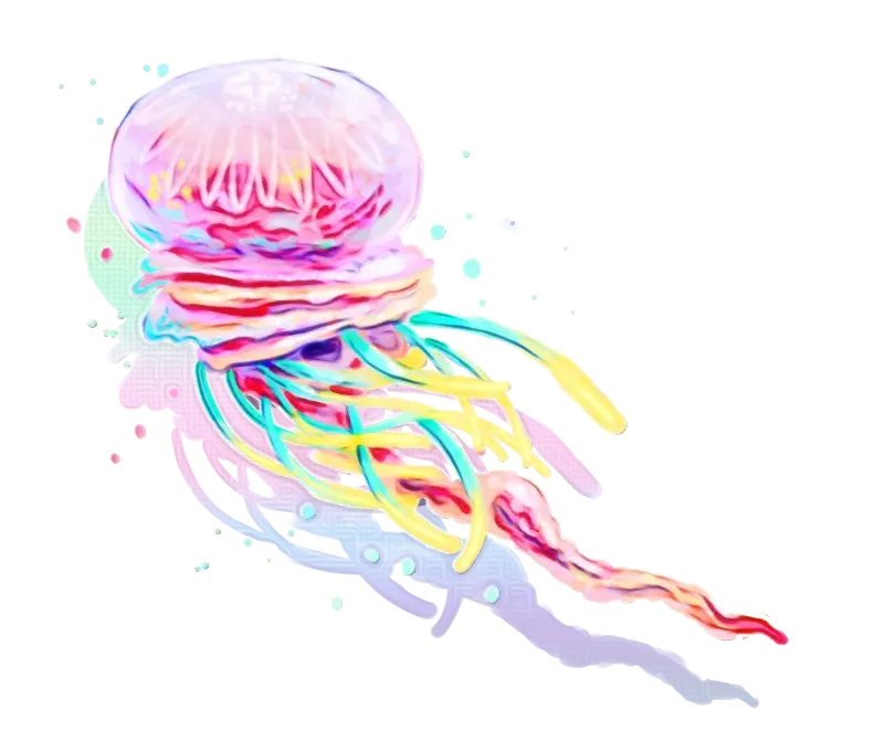 Colorful Jellyfish in the Ocean