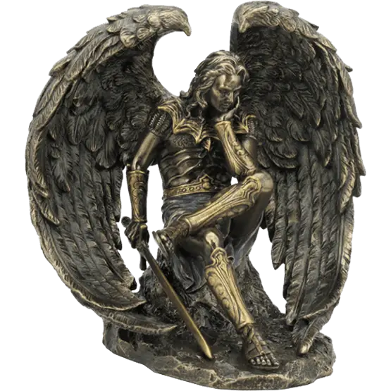 Bronze Angel Statue with Detailed Wings