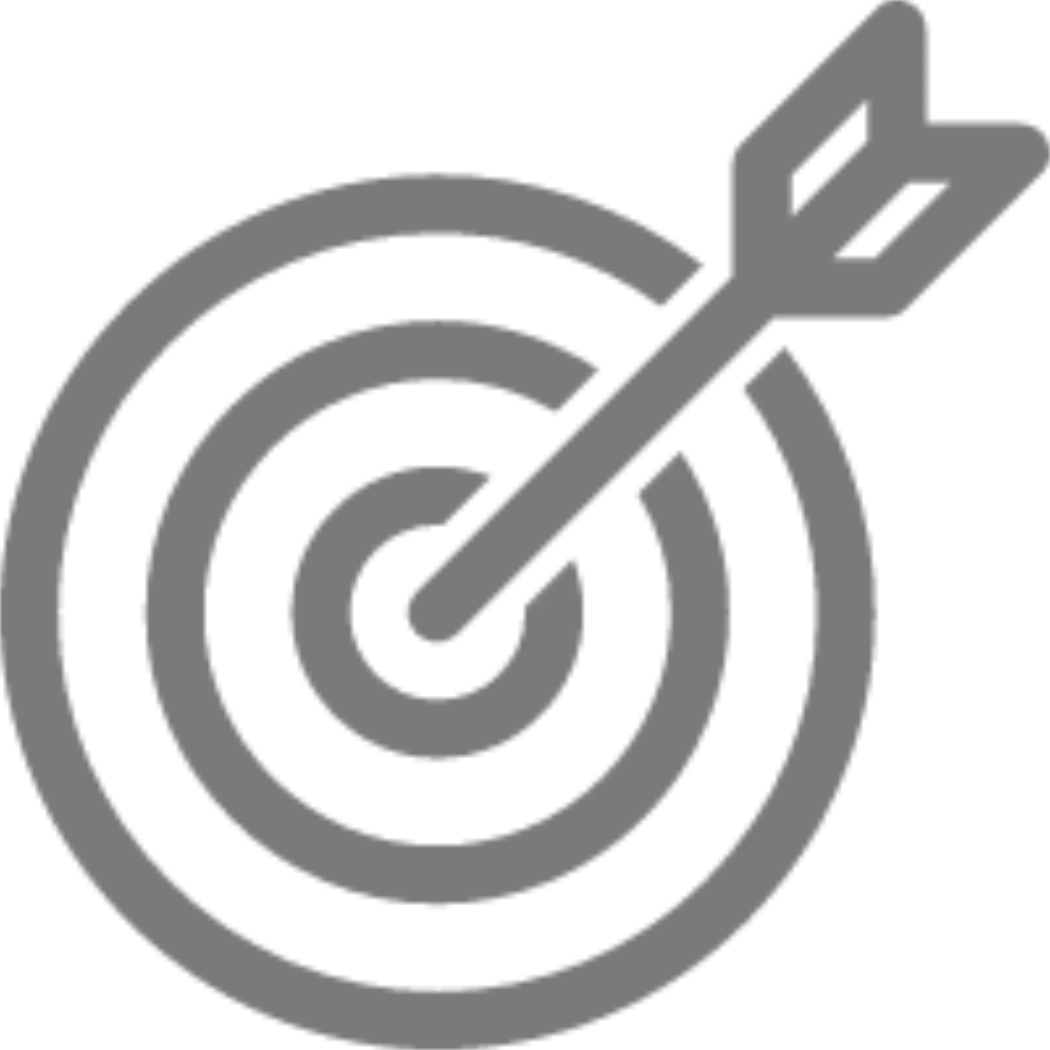 Archery target symbol with an arrow