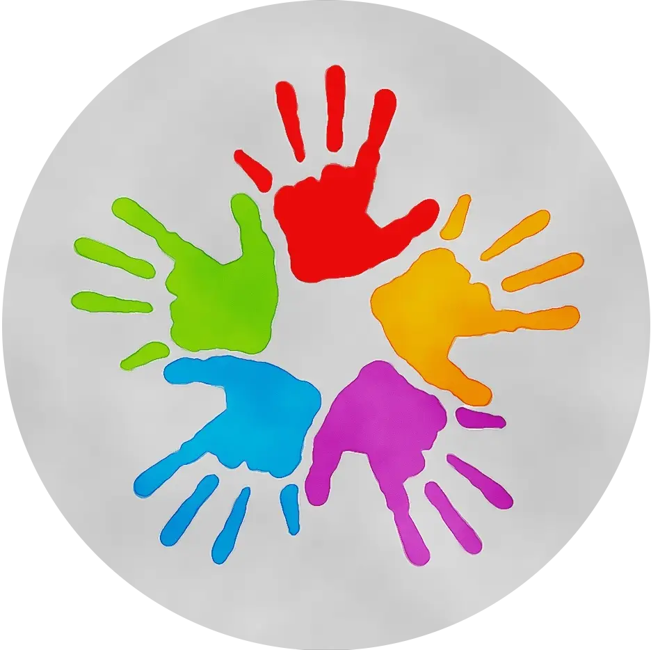 Colorful Handprints in a Circular Pattern