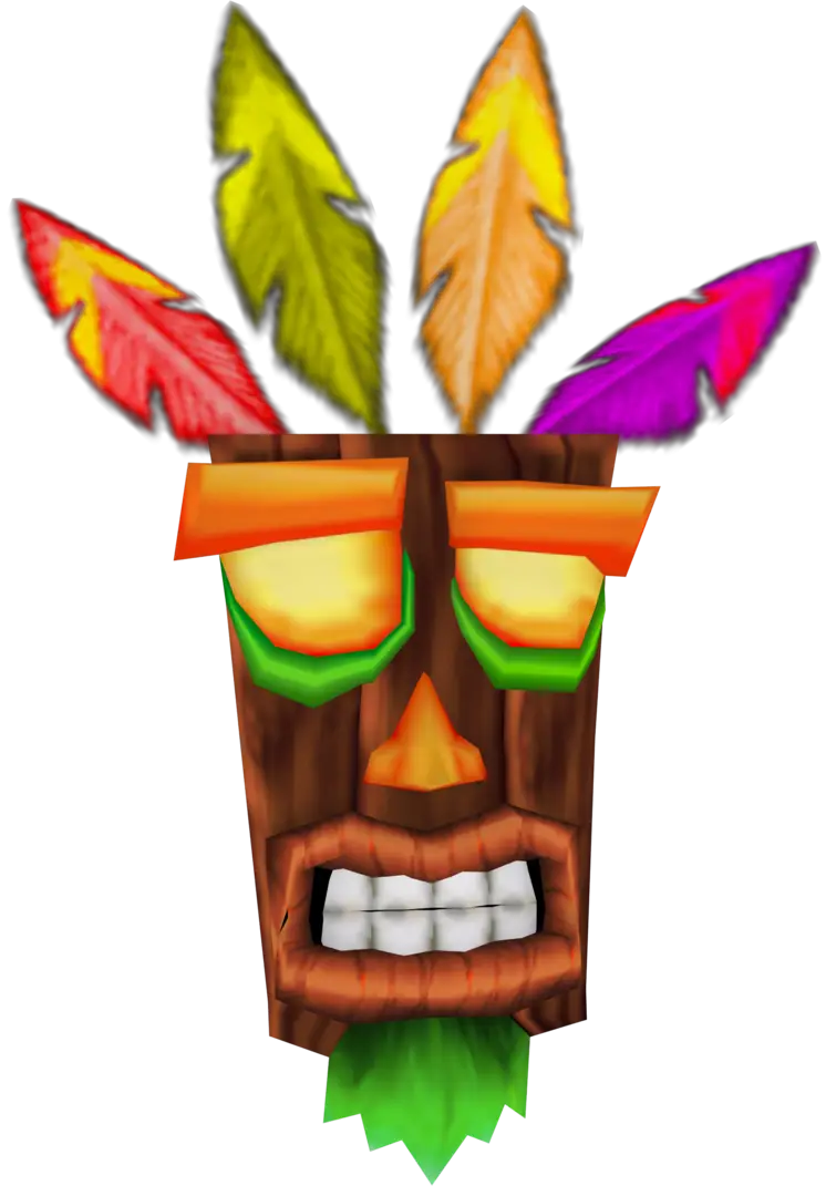 Artistic Tribal Wooden Mask with Feathers