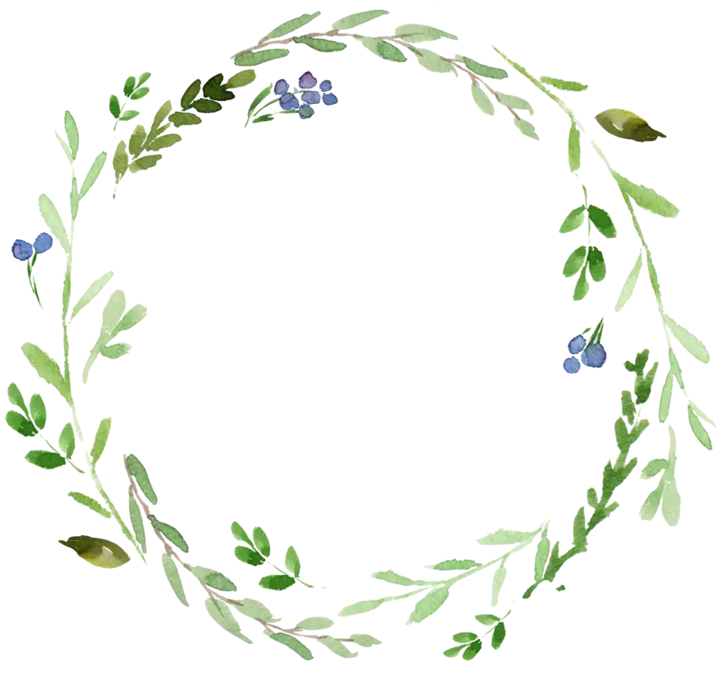 Green Floral Wreath Design