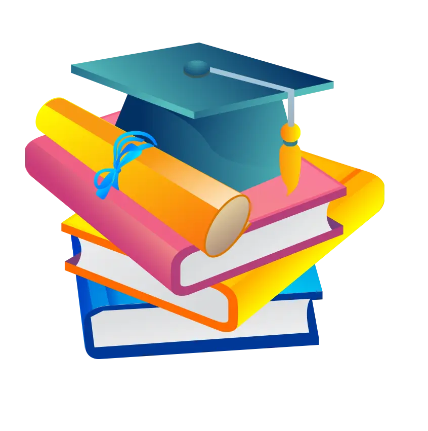 Graduation Cap and Stacked Books