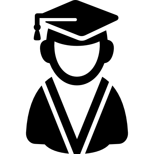 Graduation Silhouette of Student with Cap and Gown