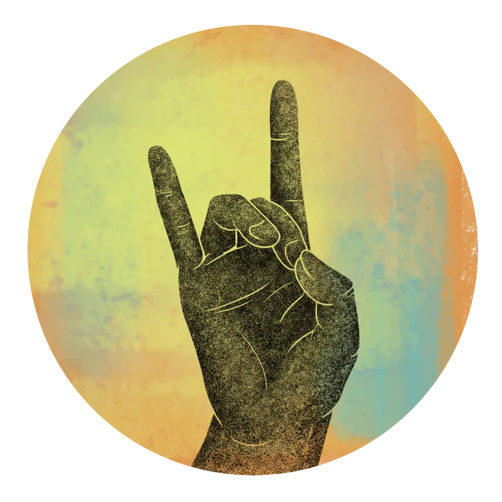 Rock On Hand Gesture Graphic Design