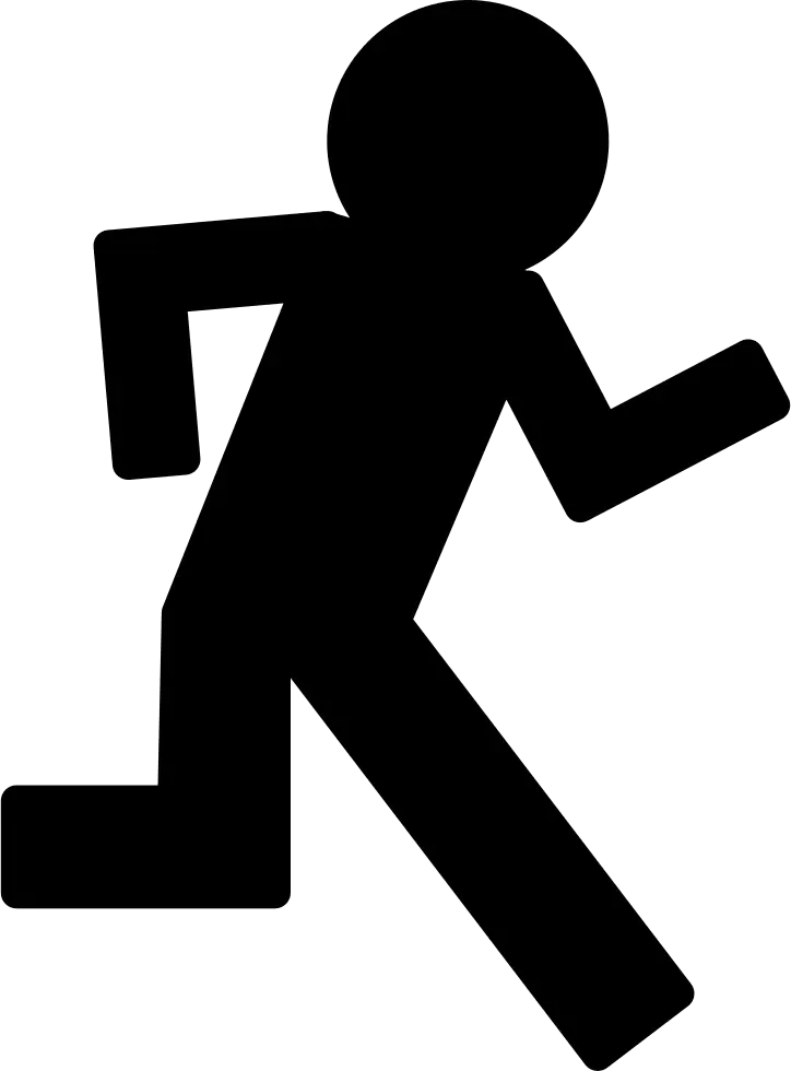 Silhouette of a running figure symbol