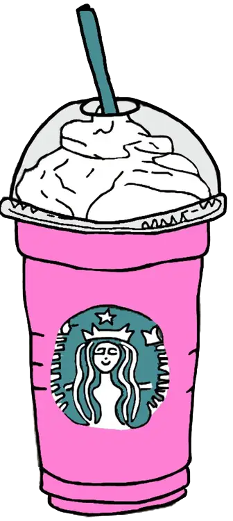Pink Illustrated Cup with Whipped Topping