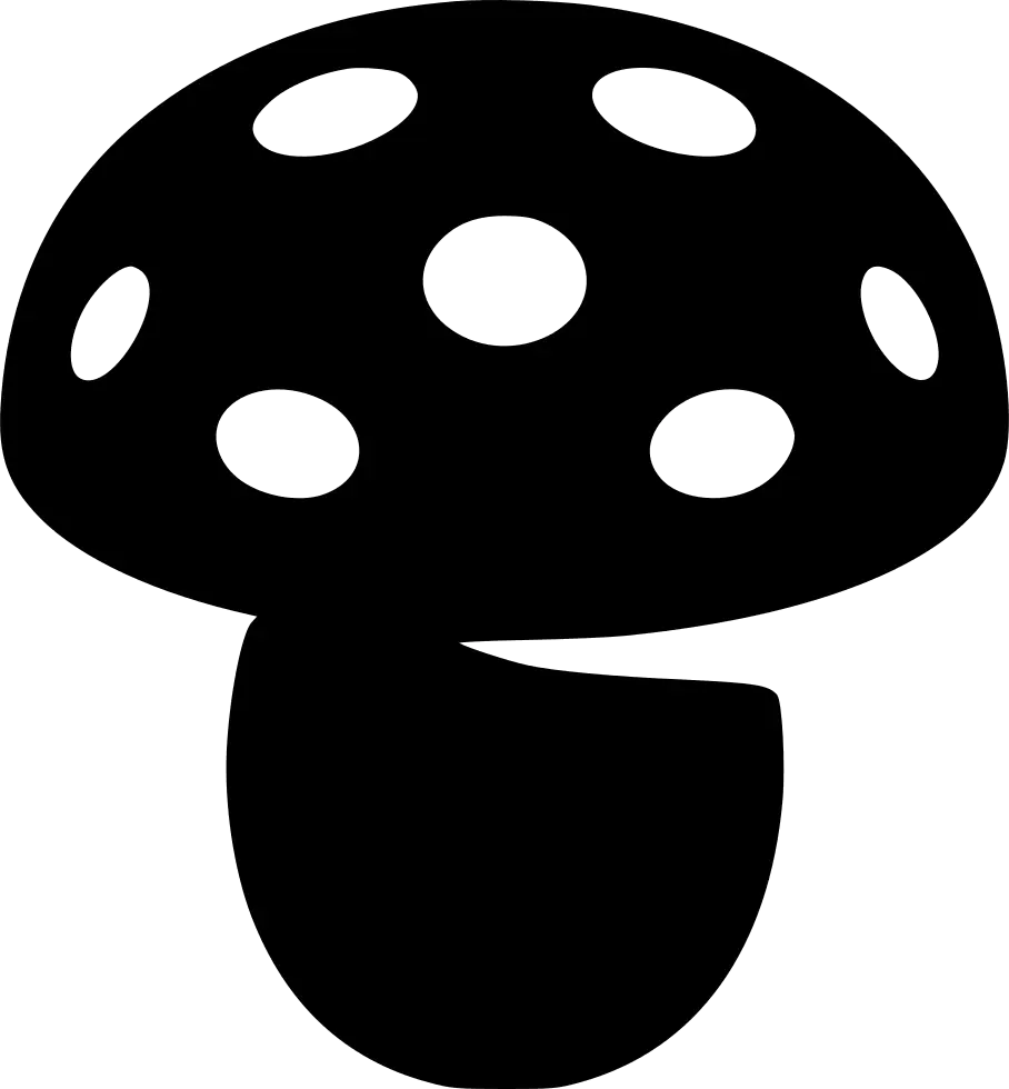 Black Mushroom Silhouette Icon