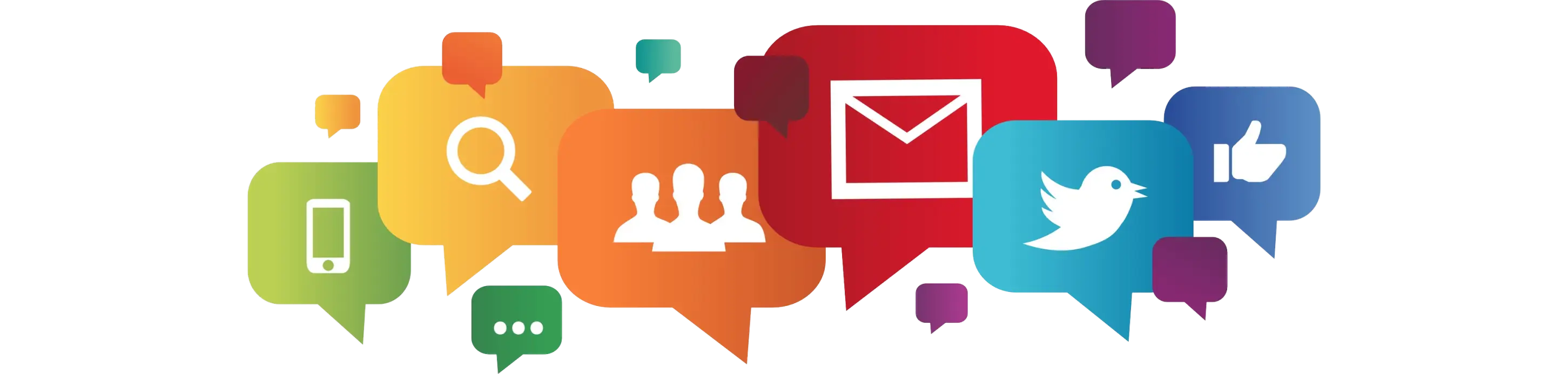 Colorful Social Media and Communication Icons