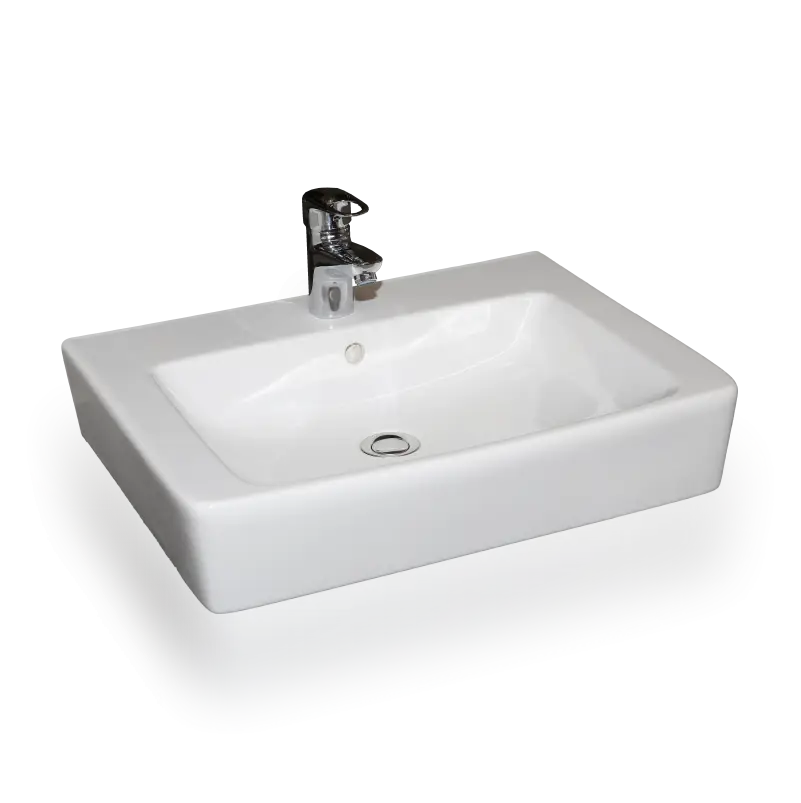 White Bathroom Sink with Faucet