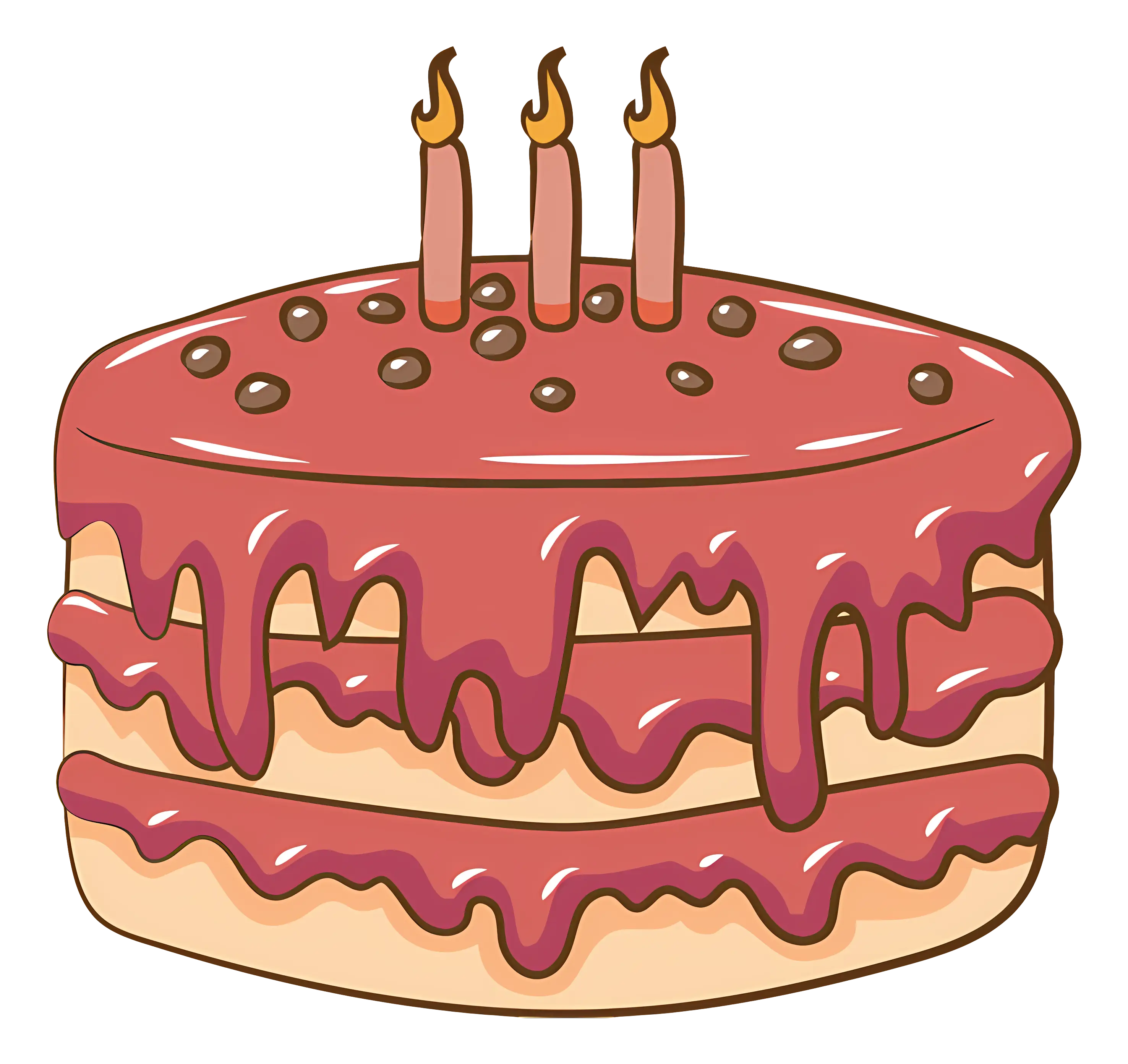 Chocolate Layered Birthday Cake with Candles