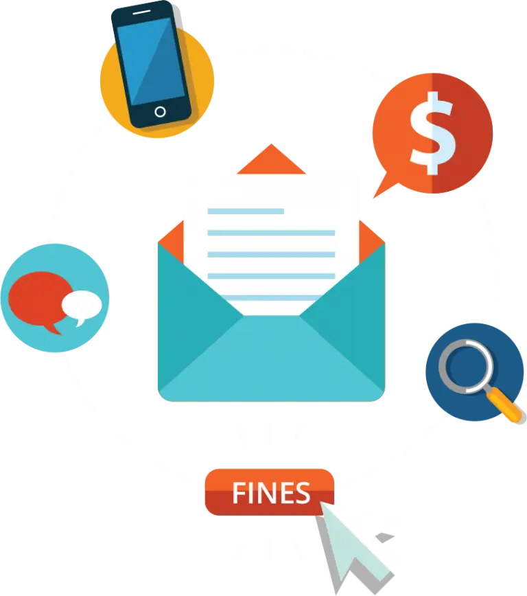 Email Notification Graphic with Icons
