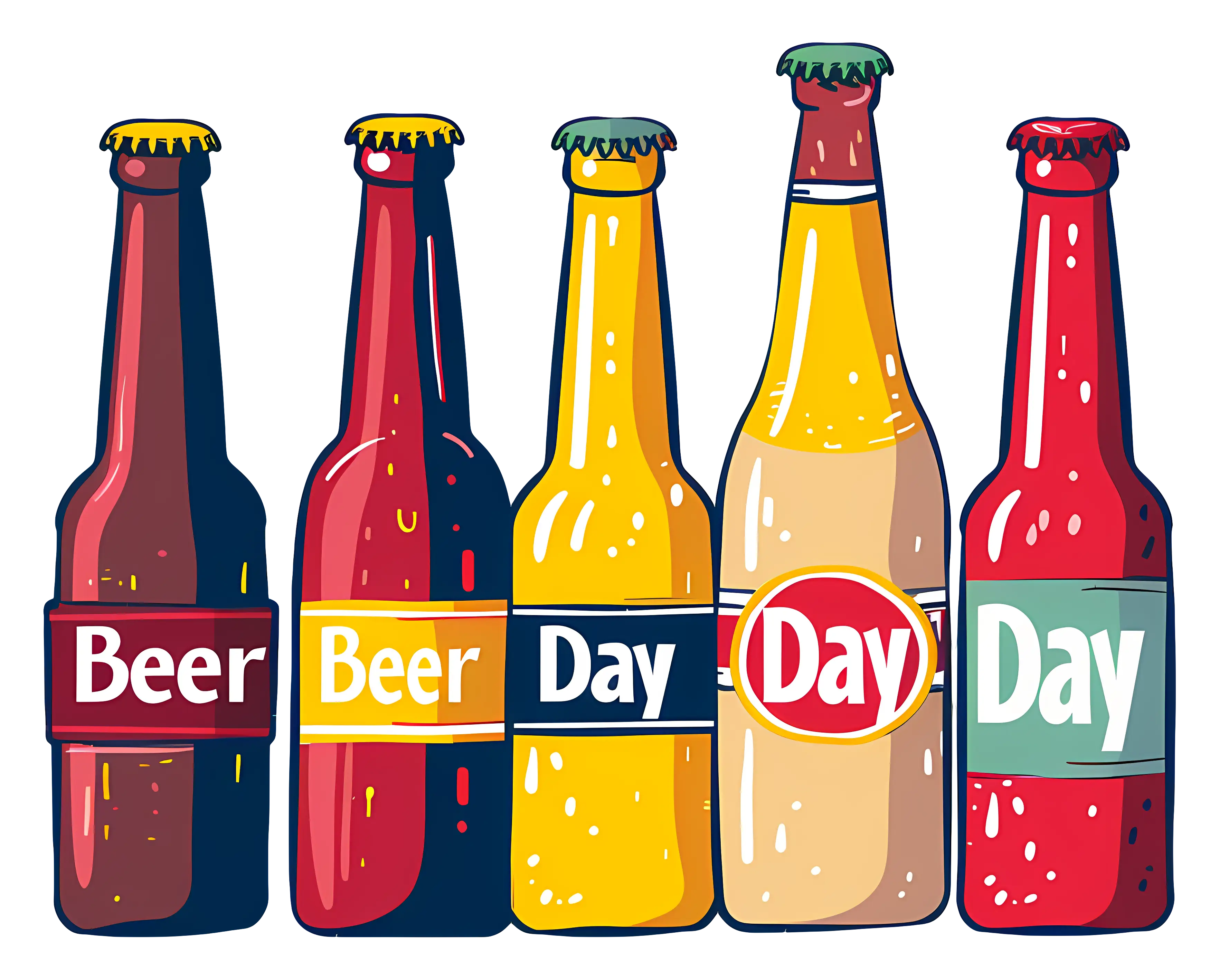 Colorful Beer Bottles for Celebration