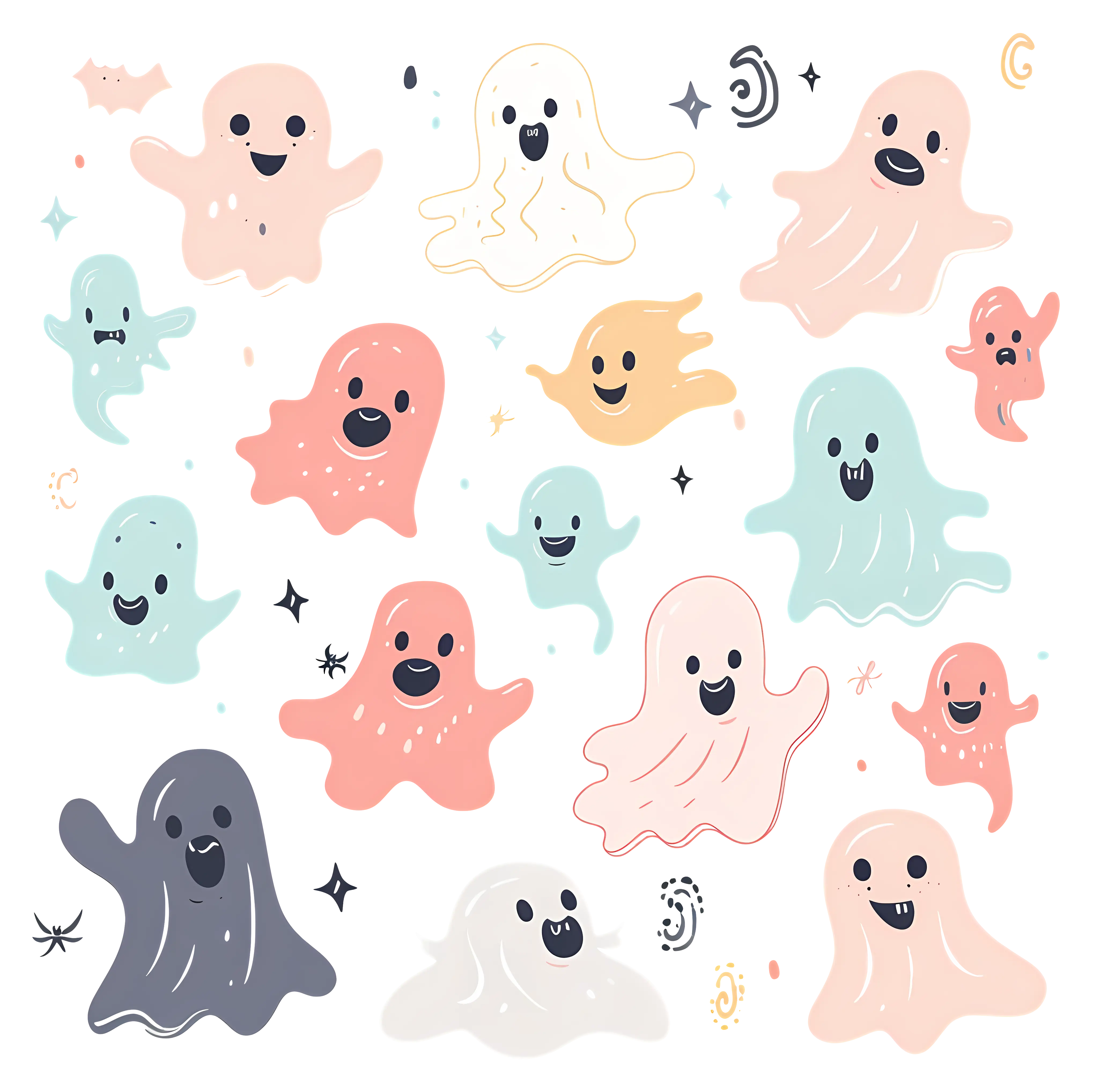 Cute Ghost Illustrations for Spooky Celebrations