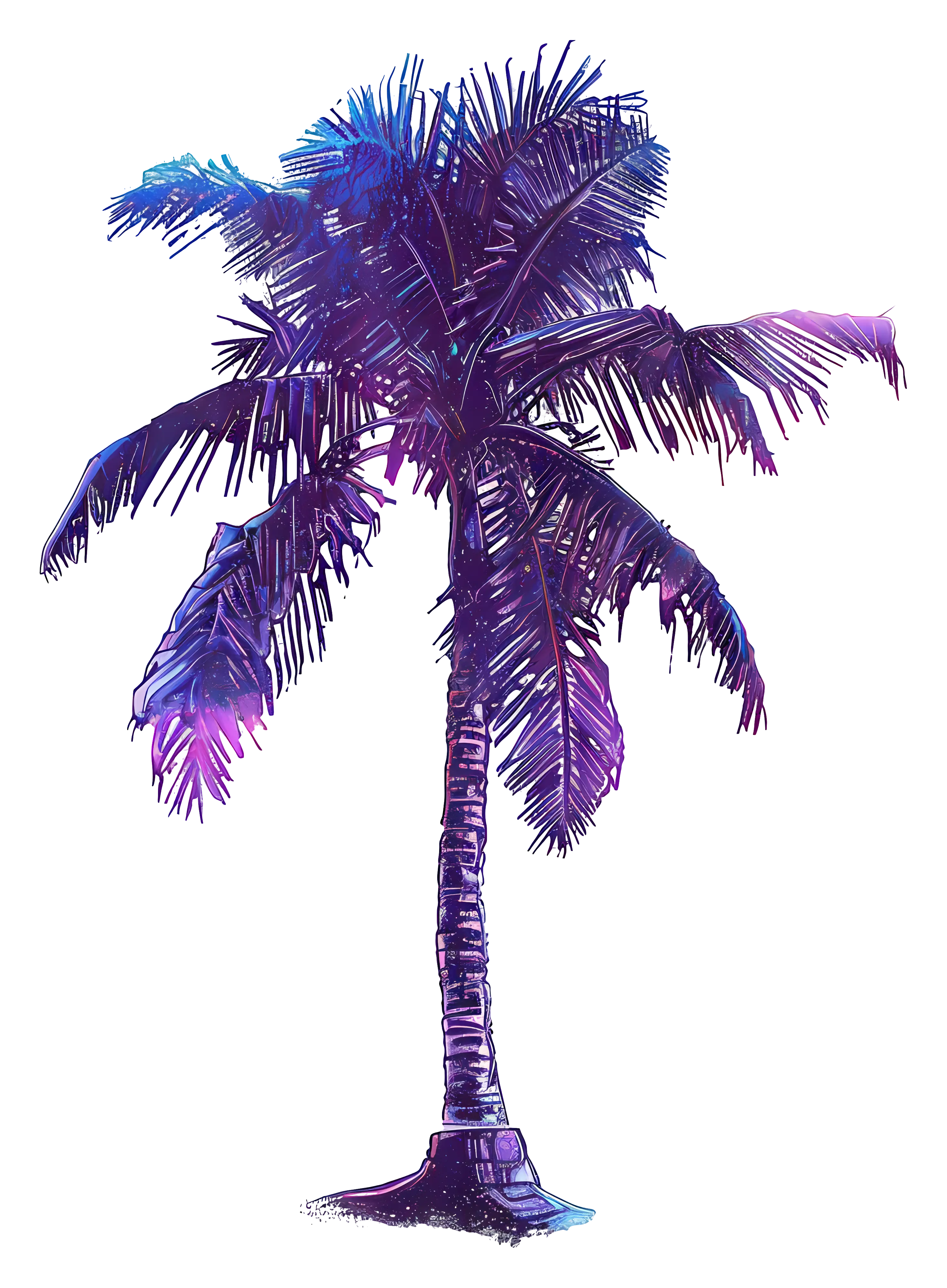 Tropical Coconut Palm Tree Illustration
