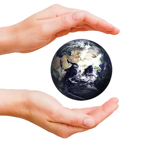Hands Holding the Earth for Sustainability
