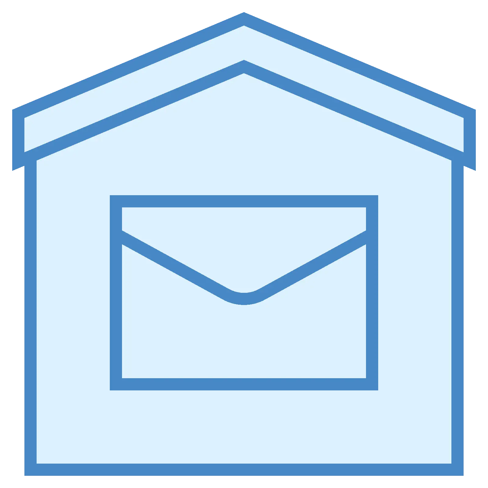 Blue Mailbox Icon with Envelope