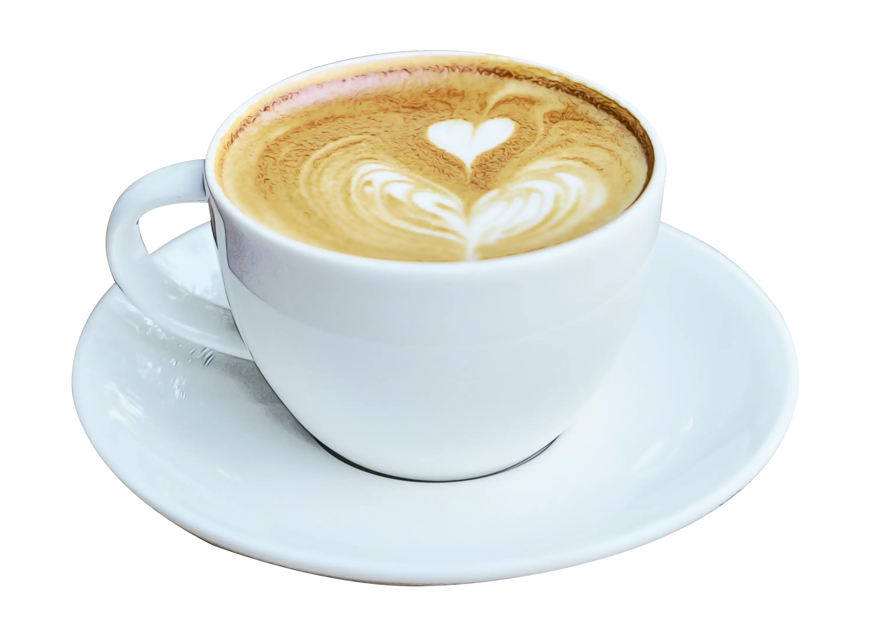 Latte Art in a White Cup