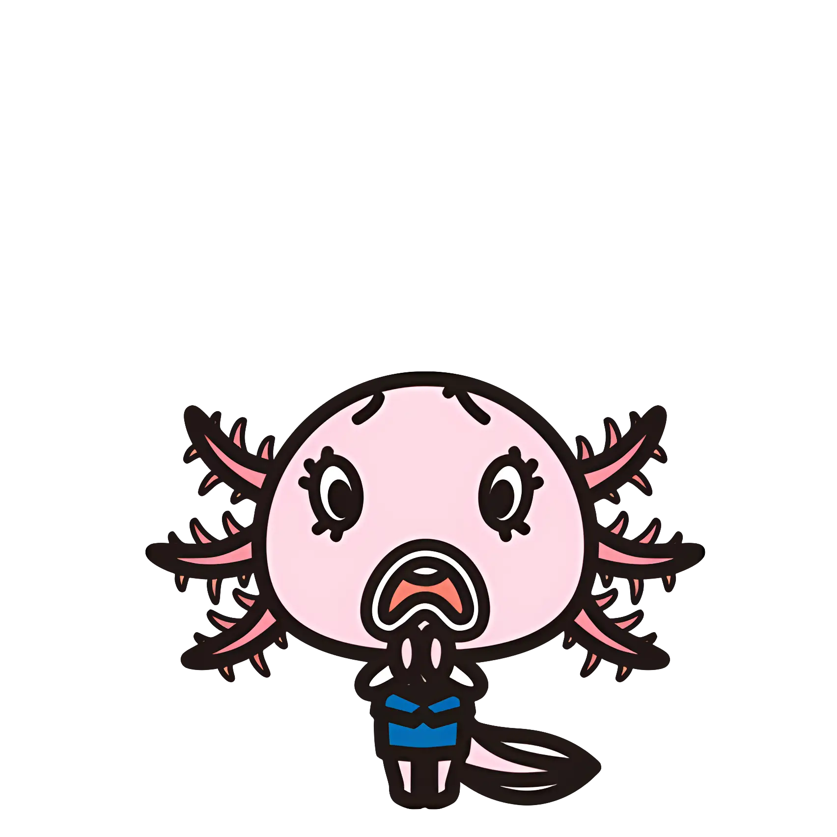 Surprised Axolotl Character