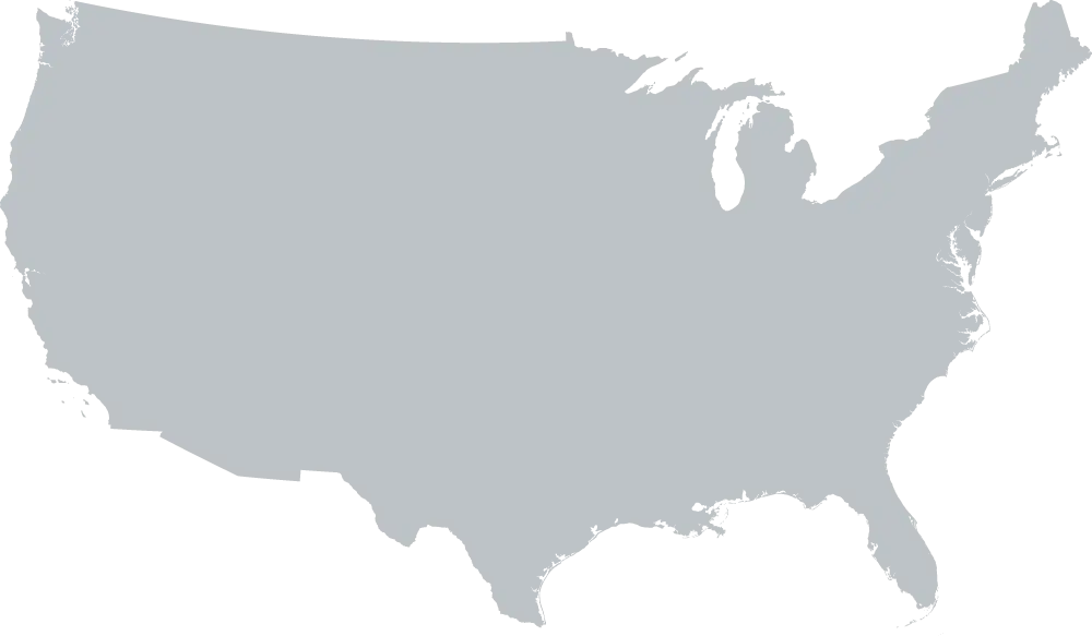 Gray USA Map Outline