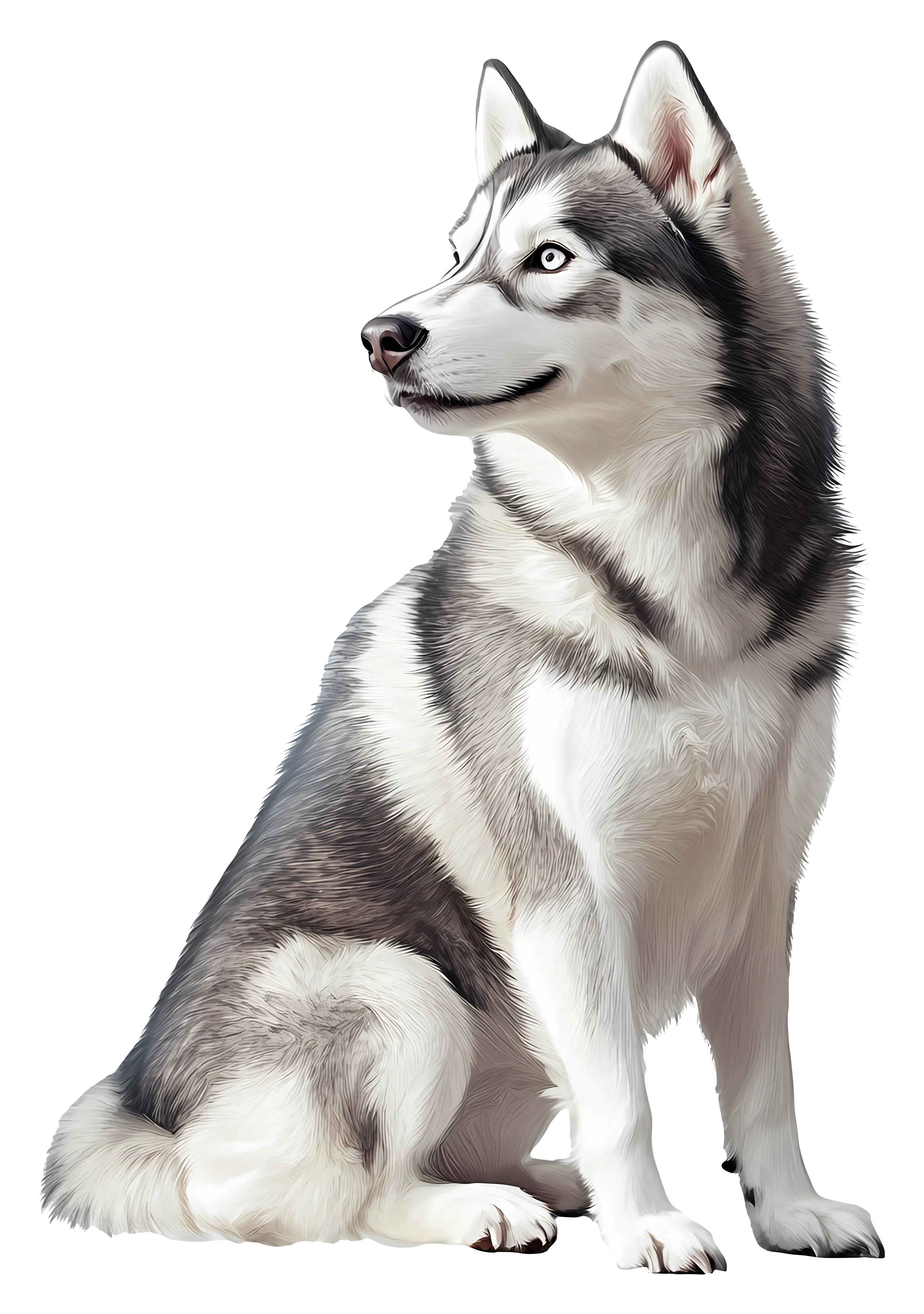 Realistic Husky Dog Portrait