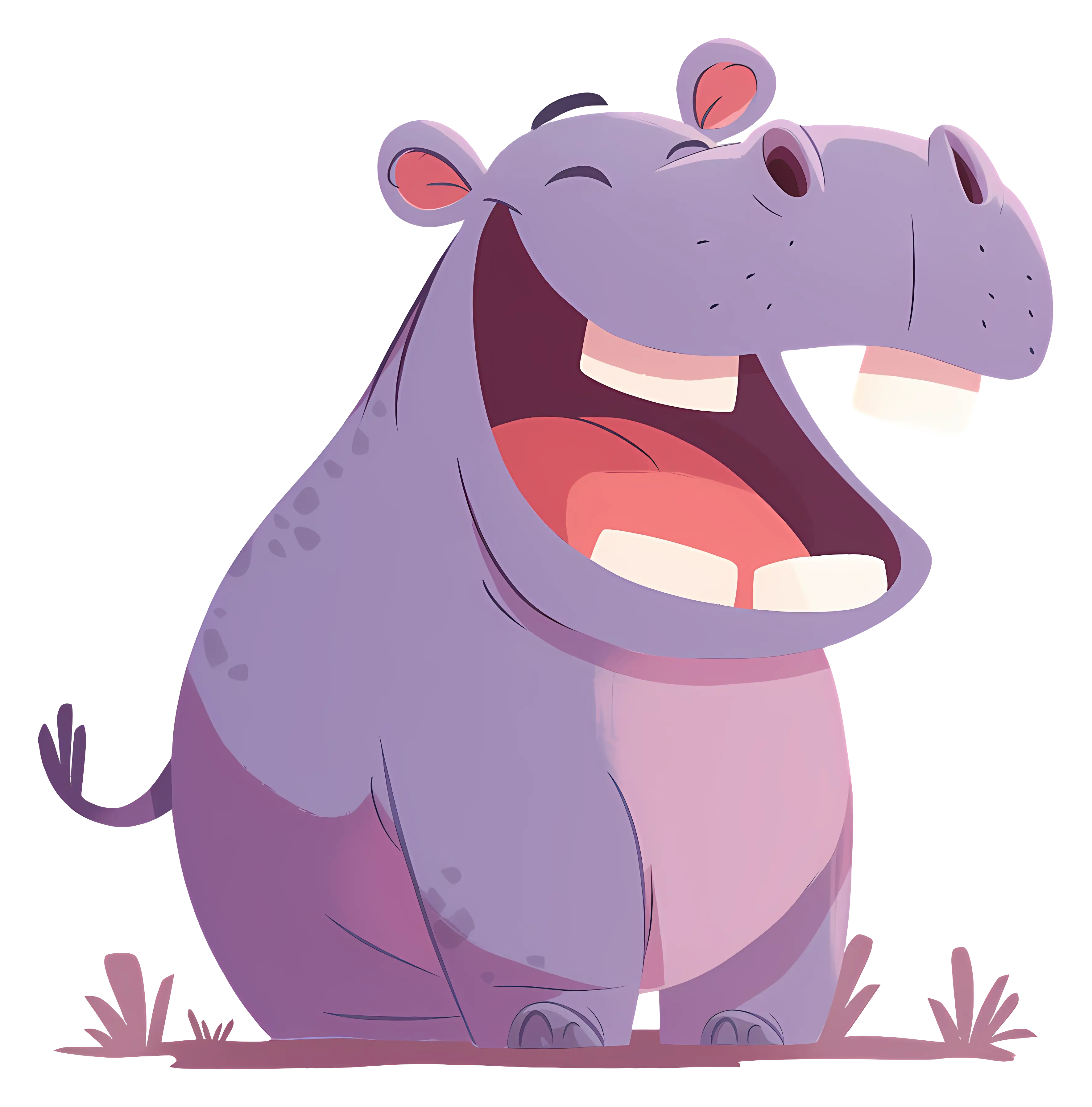 Happy Hippo Cartoon