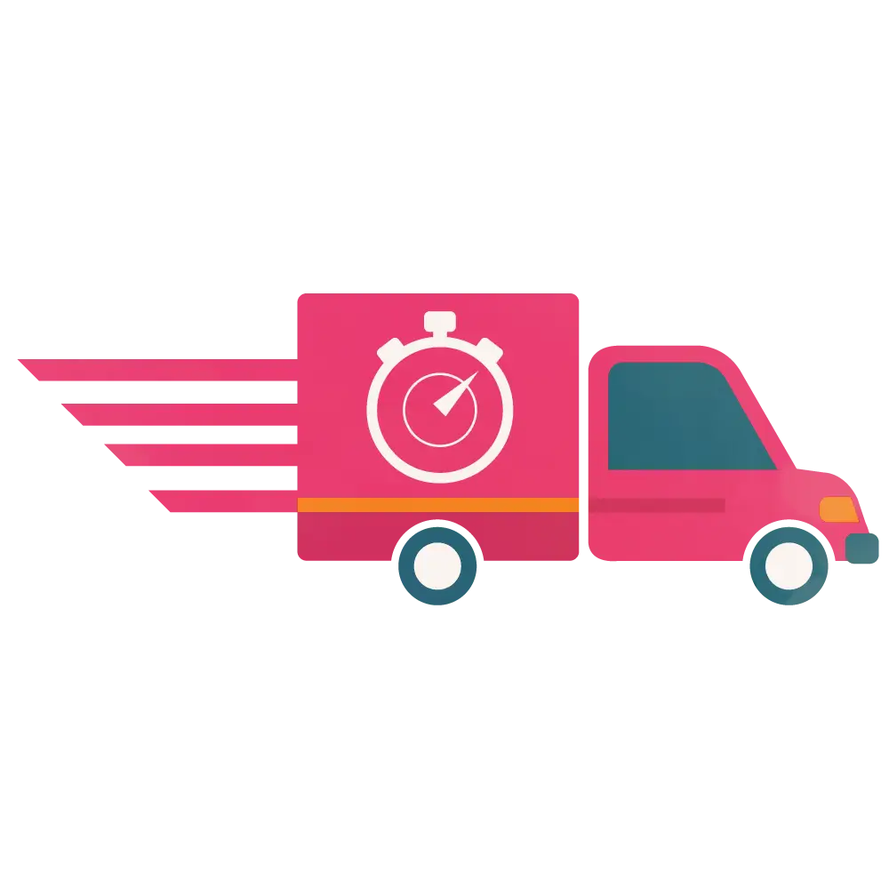 Cartoon Delivery Truck with Speed Icon