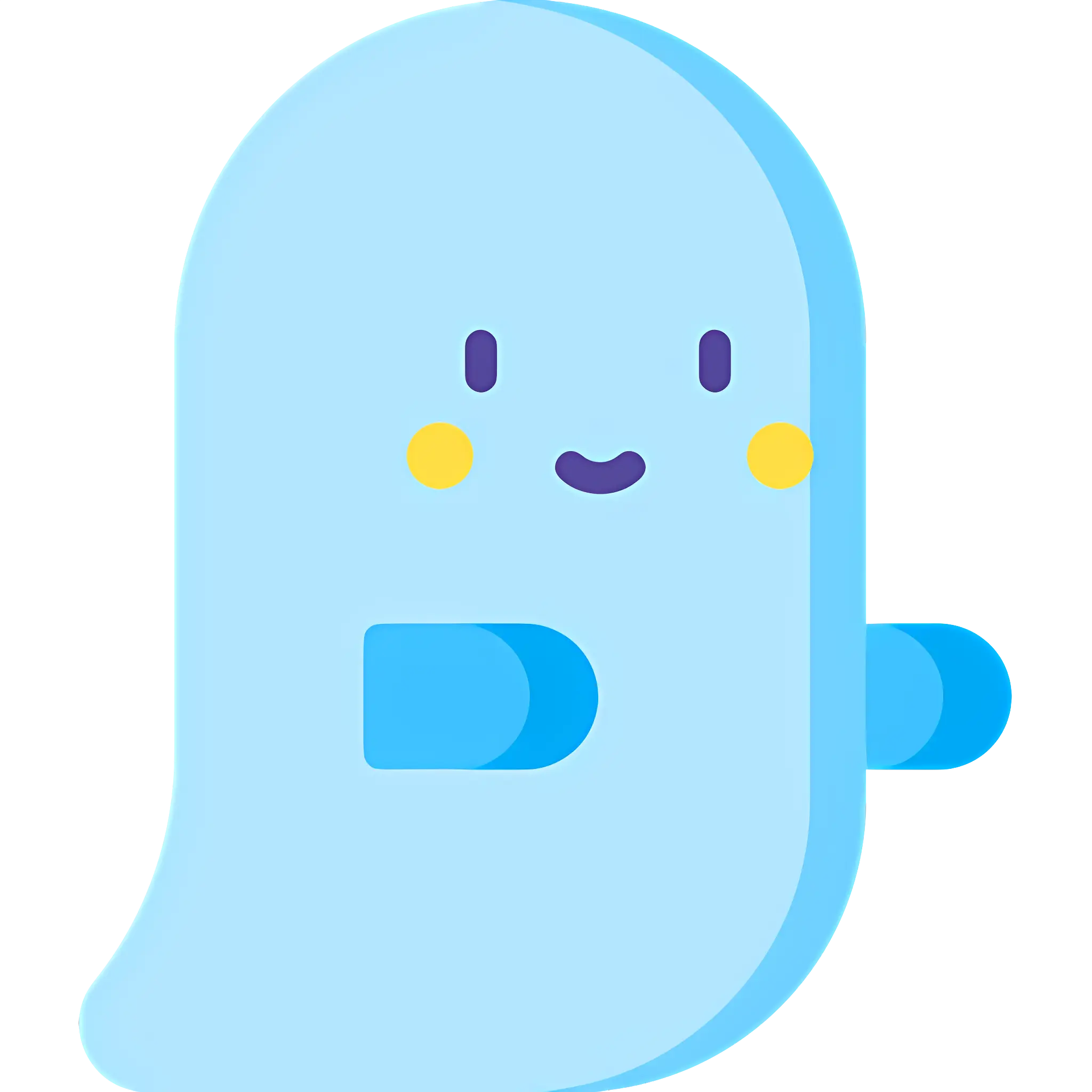 Cute Blue Ghost Cartoon