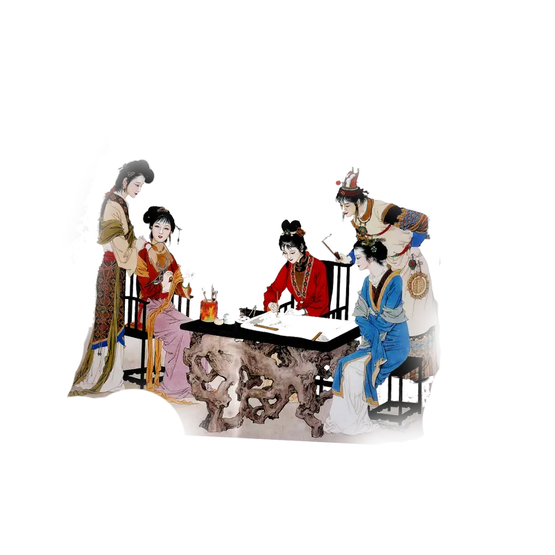 Ancient Chinese Painting with Figures