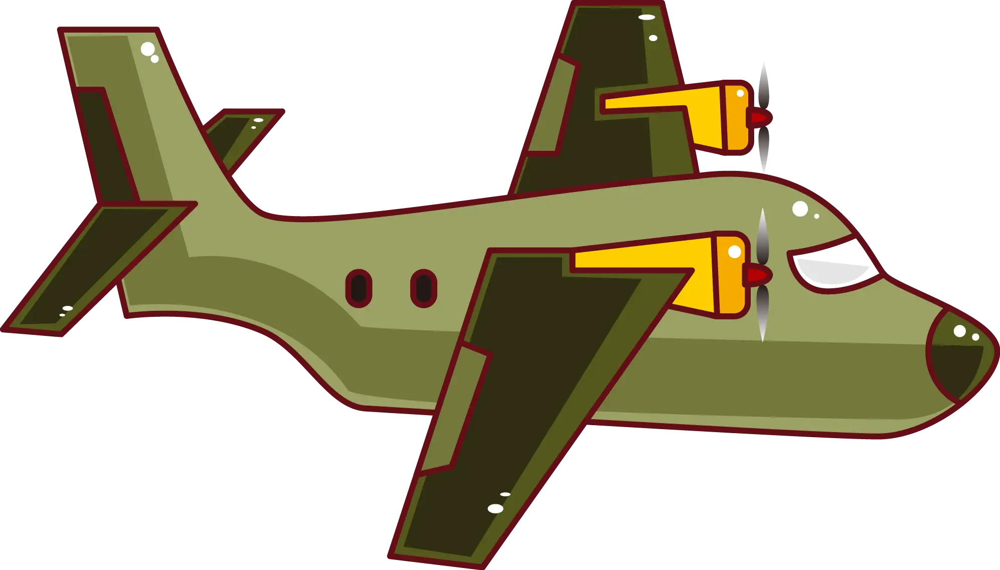 Cartoon Military Airplane Illustration