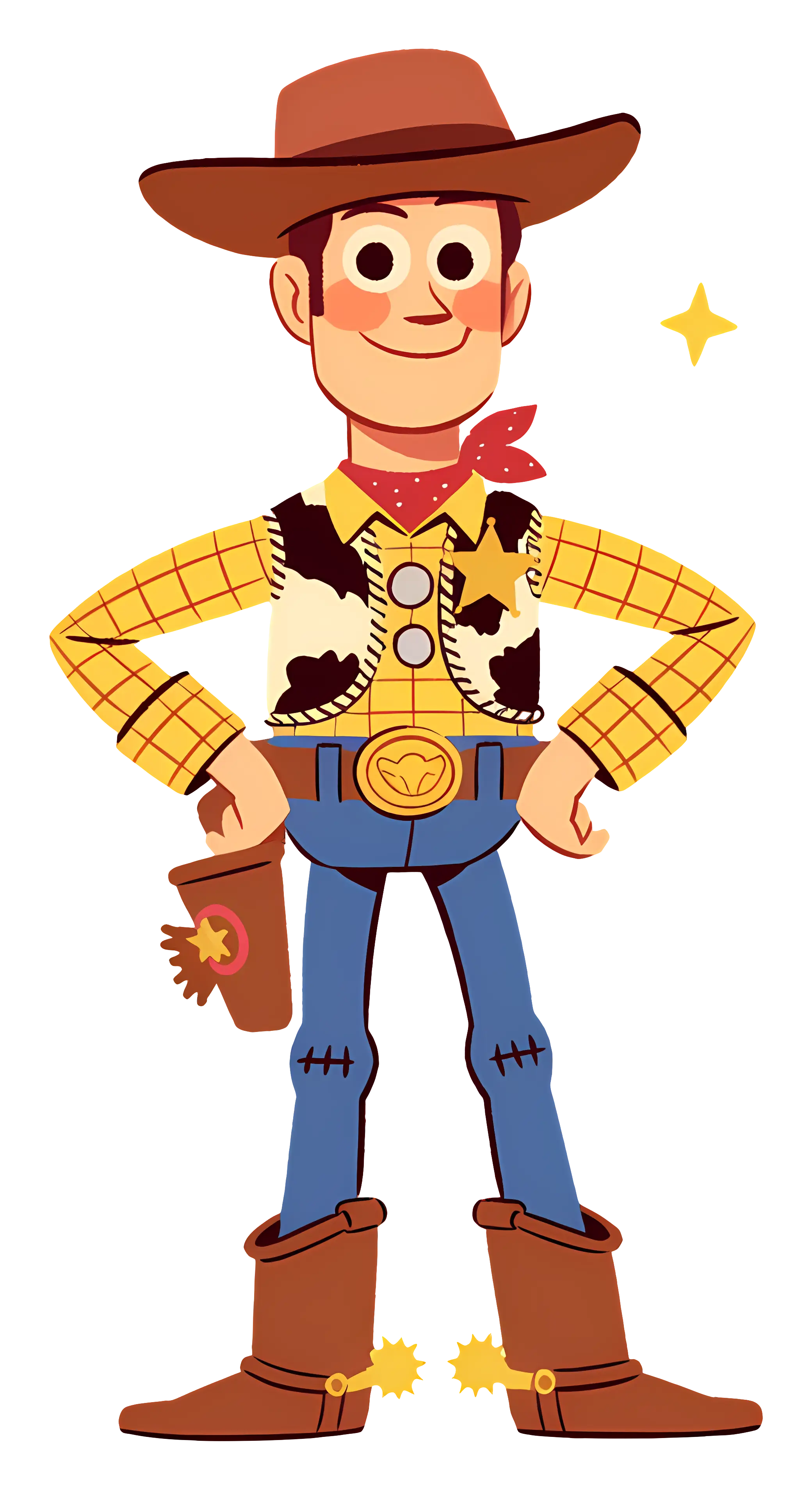 Cartoon Cowboy Character with Western Outfit