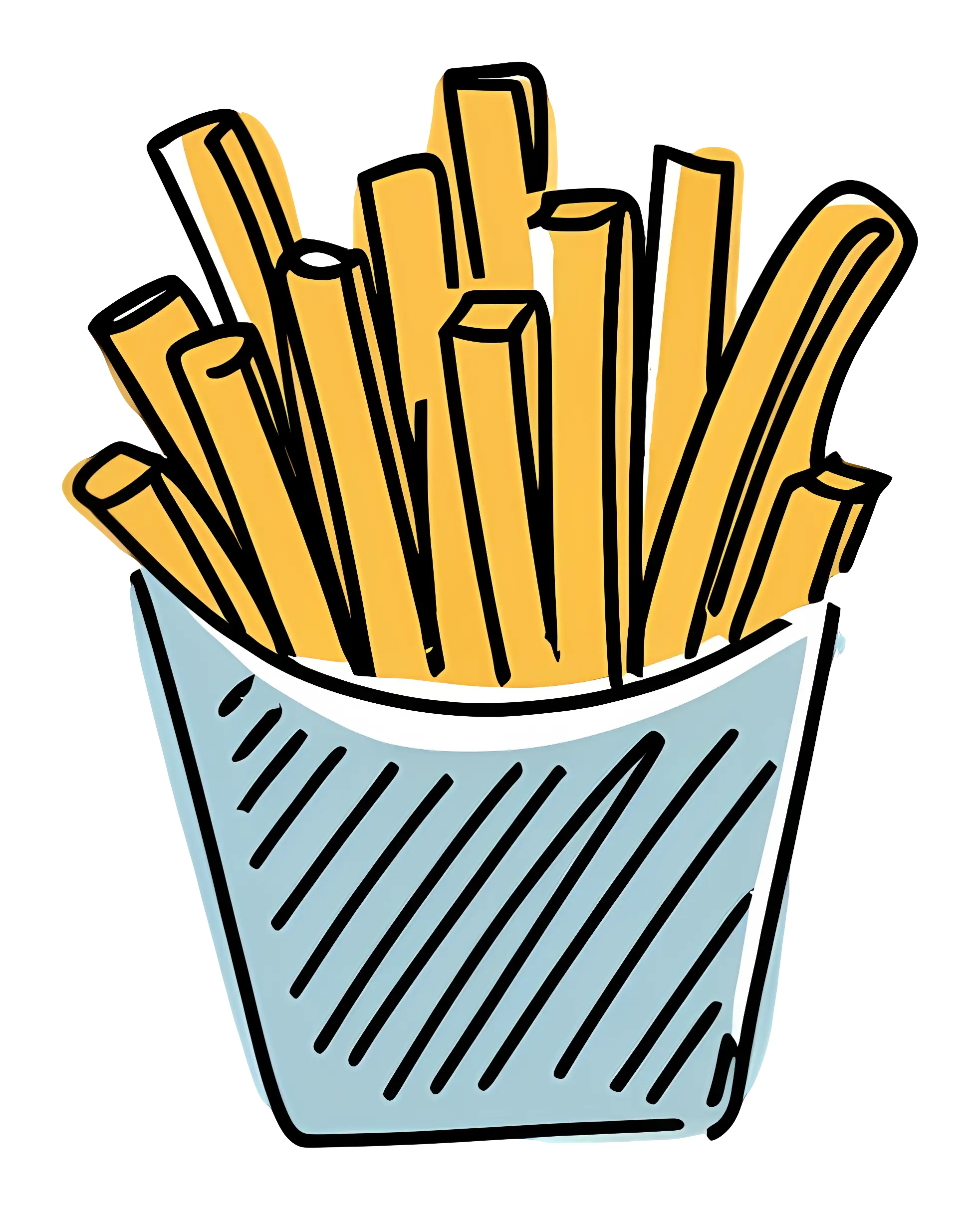 Cartoon French Fries in a Box
