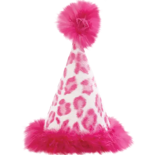 Pink Leopard Print Party Hat