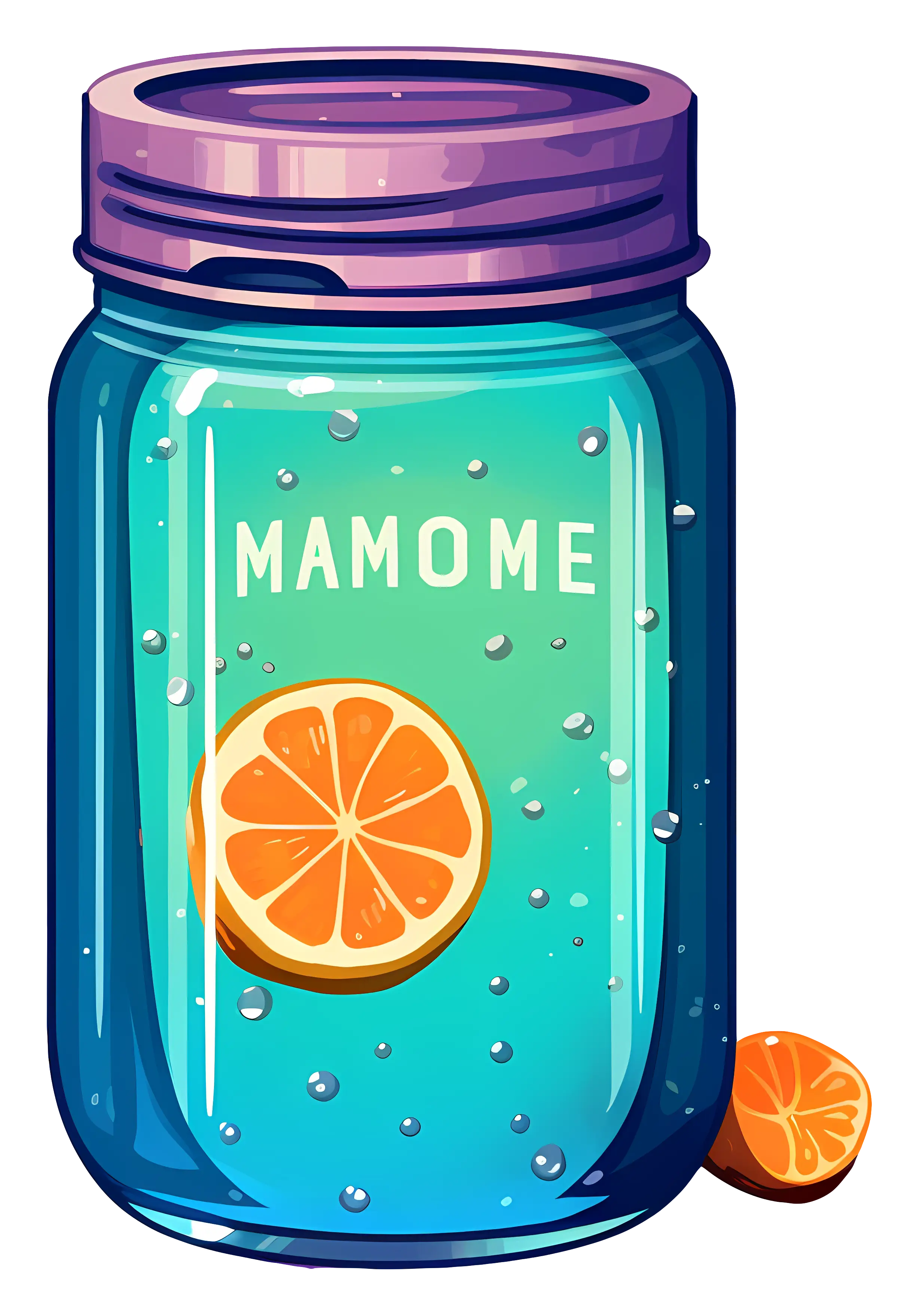 Blue Jar with Orange Slice