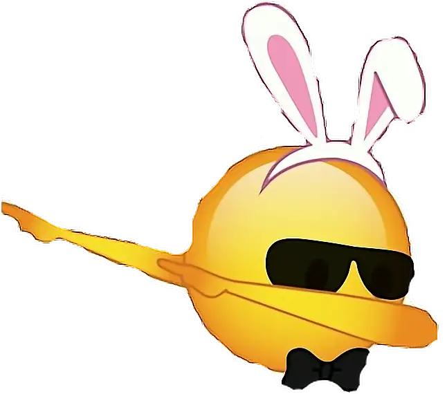 Cool emoji with bunny ears