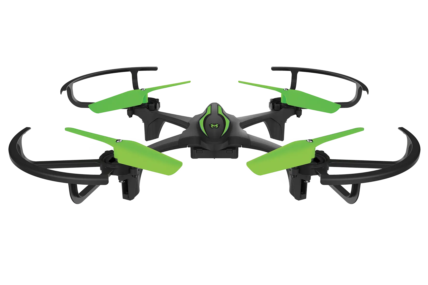 Black and Green Drone with Propellers
