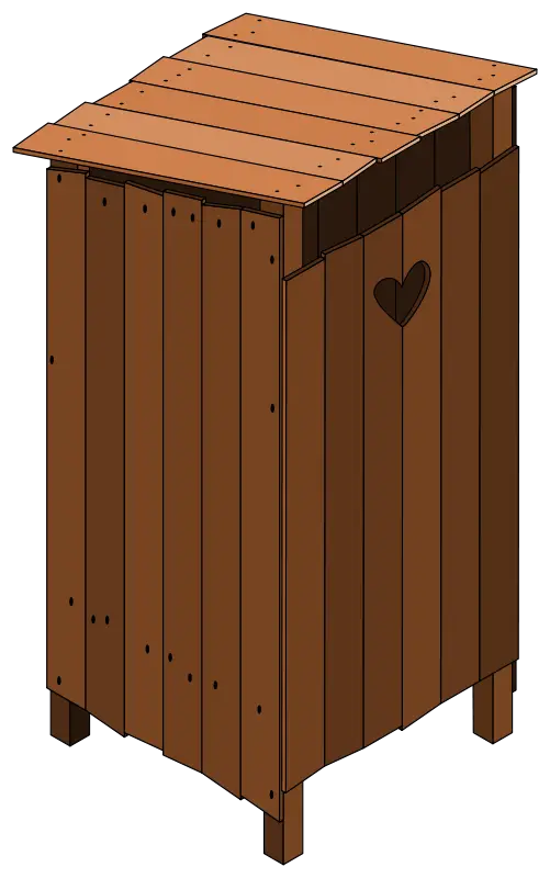 Wooden Outhouse with Heart Cutout