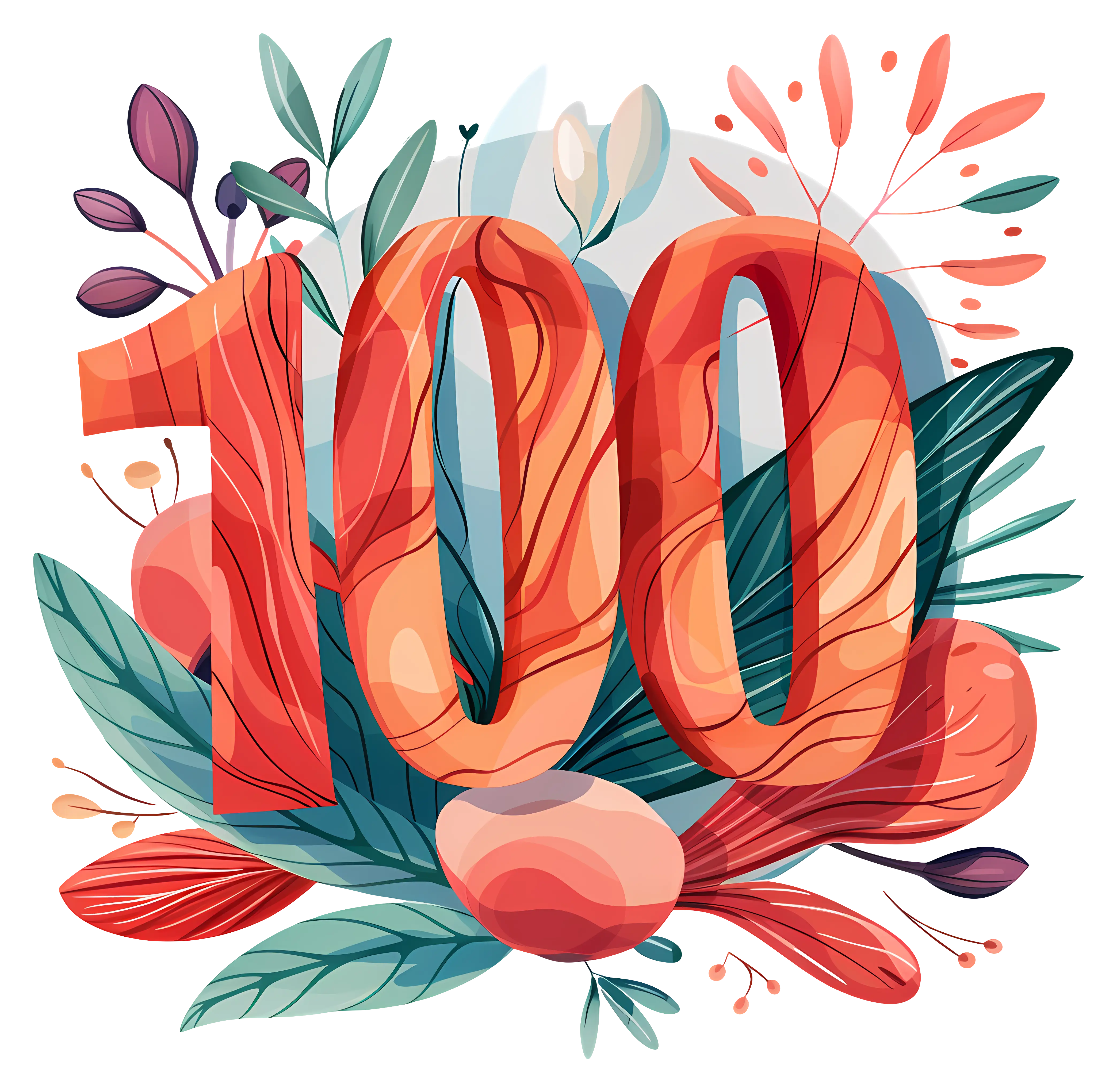 Celebratory 100 with Floral Design