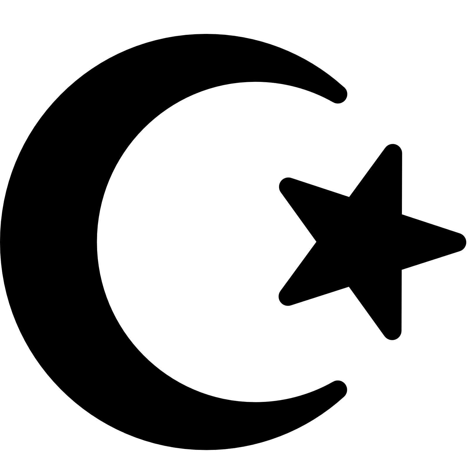 Classic Crescent and Star Symbol Illustration