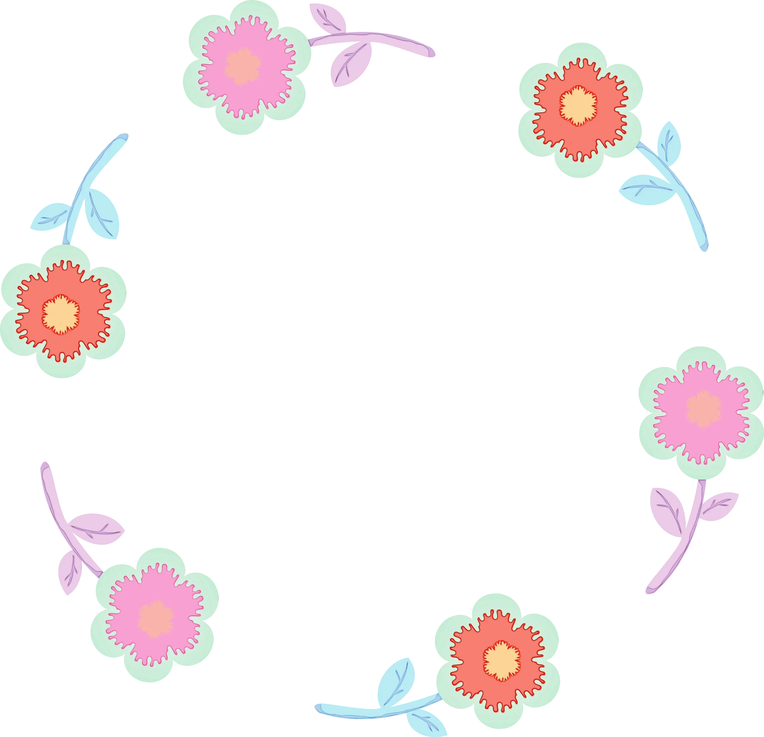 Vibrant Floral Circular Frame