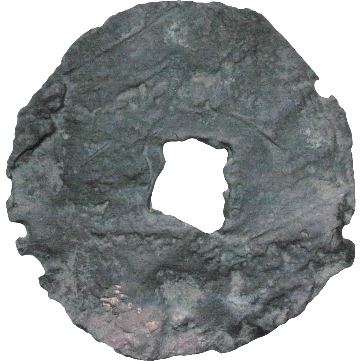 Weathered Ancient Coin Artifact