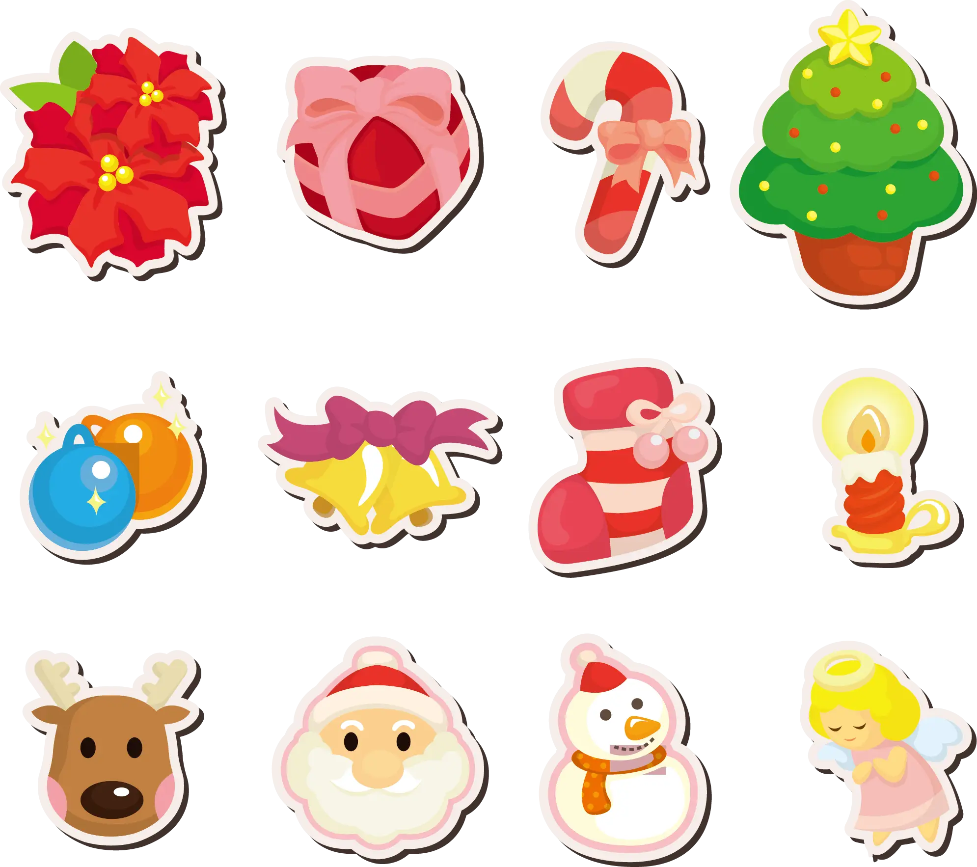 Cute Christmas Icons Set