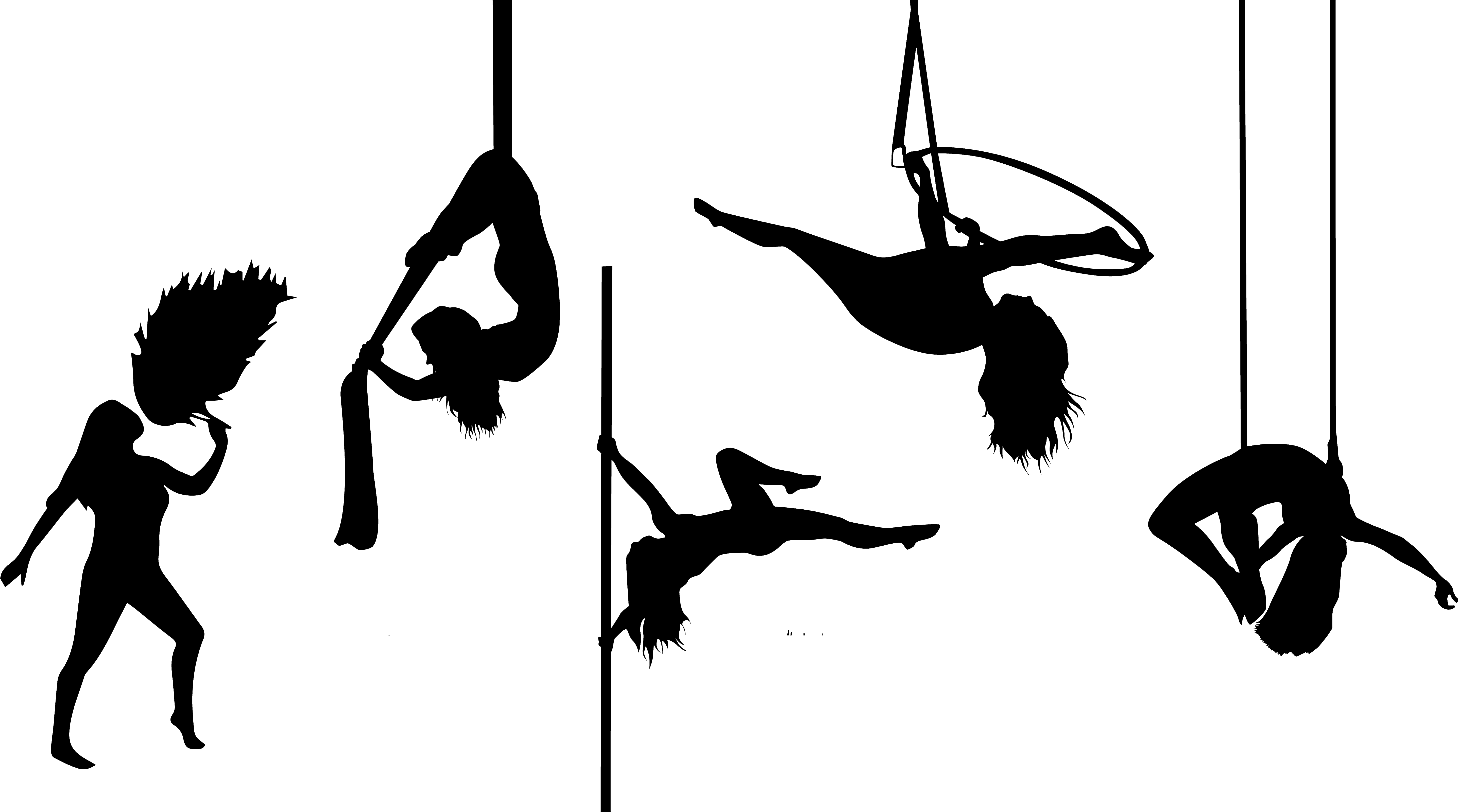 Silhouettes of Acrobat Performances